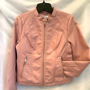 New York & Co Banded Collar Faux-Leather Jacket